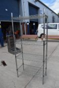1 x Commercial Kitchen Wire Storage Shelf in Chrome - Dimensions: H180 x W80 x D40 cms - Ref: