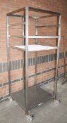 1 x Stainless Steel Commercial Kitchen 3-Tier Rack With Two Pullout Wire Shelves, Undershelf and