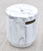 1 x Marble Effect Seating Stool - Ref JP552 WH2 - NO VAT ON THE HAMMER - CL656 - Location: