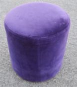 1 x Upholstered Stool In A Purple Velvety Fabric - Preowned, From An Exclusive Property -