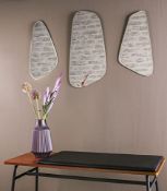 1 x 'OUT OF BALANCE' Contemporary 3-Piece Wall Mounted Mirror Set In Varying Sizes - Brand New Boxed
