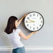1 x Newgate 'Mr Edwards' Large 45cm Designer Wall Clock In Moonstone Grey - Brand New Boxed