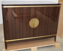 1 x FRATO 'Bilbao' Luxury Designer 1.2 Metre 2-Door Sideboard Cabinet In BROWN - Original RRP £9,022