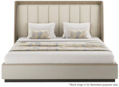 1 x FRATO 'Coen' Luxury Leather Upholstered Kingsize Bed With Majestic Headboard - RRP £12,340