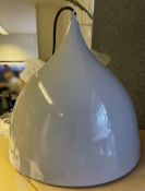 1 x Chelsom Large Pendent Platinum Grey Ceiling Light Diameter 35cm x height 40cm with Cord Drop -