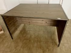 1 x  Mantaray Branded Table / Desk With Plank Wood Top and Sides and Metal Frame - Size H90 x W150 x