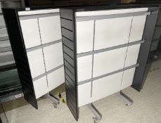 5 x Freestanding Mobile Retail Display Units With Hanger Rails and Slat Wall Sides - CL670 - Ref: