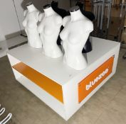 1 x Bluezoo Retail Display Table With Shelf Storage Plus 5 Mannequin Torsos - CL670 - Ref: