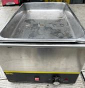 1 x Buffalo S007 Countertop Bain Marie With Stainless Steel Exterior and Gastro Pan - 240v - CL667 -