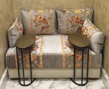 1 x Elegant Oval Shaped Side Table With A Slim Metal Base And Brass Finish