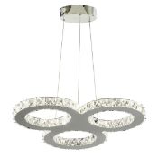 1 x Searchlight Clover Chrome Crystal 27 LED Light Ceiling Pendant - Product Code: 5727-27CC -