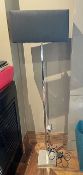 1 x Chrome Adjustable Height Floor Lamp with Black Rectangular Shade - Dimensions: H159cm / Base