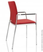 A Pair Of CARLO Stacking Chairs With Arms In Chromed Steel - NO VAT ON THE HAMMER