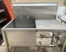 1 x Stainless Steel Sink Basin Unit With Extra Deep Sink Basin - 120 cm Wide and 60cm Deep Sink