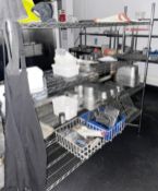 1 x Commercial Kitchen Storage Shelf - Contents Included - Dimensions: H184 x W180 x D40 cms - CL674