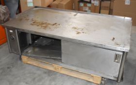 1 x Stainless Steel Heated Cabinet For Holding Cooking Griddles - Dimensions: H55 x W165 x D85 cms -