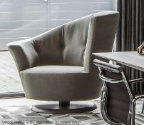 1 x GIORGETTI 'Arabella' Large Luxury Swivel Velvet Upholstered Armchair With Cushion - RRP £4,228