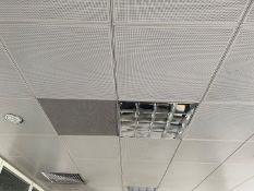 Approximately 80 x Metal Ceiling Tiles - Some With Lights - Each Tile Measures Around 59x59cm - Ref: