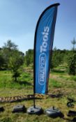 4 x Draper Tools Flags with Bases and Carry Bags. Approximately 12ft Tall. - CL682 - Location: