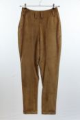 1 x Boutique Le Duc Fawn Brown Trousers - Size: 12 - Material: Natural Suede - From a High End