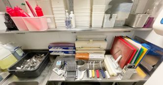 1 x Large Assorted Commercial Kitchen Job Lot - Includes Chopping Boards, Wrap Dispensers, Tray of