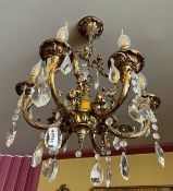 1 x Chandelier With Six Candle Lights - Ref: BK265 - CL686 - Location: Altrincham WA14This lot was