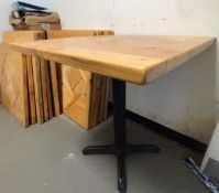 12 x Restaurant Dining Tables With Solid Wood Tops and Metal Bases - Suitable For Two Persons -