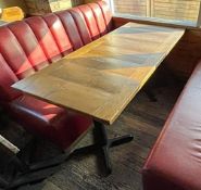 1 x Rectangular Wooden Topped Bistro Table - Dimensions (approx): 150 x 70 x H72cm - Ref: