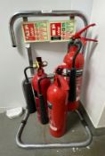 3 x Fire Extinguishers With Chrome Stand - Ref: BK254 - CL686 - Location: Altrincham WA14This lot