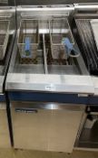 1 x Blue Seal GT46 Commercial Twin Tank Twin Basket Free Standing Gas Fryer