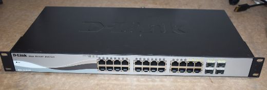 1 x D-Link 24 Port Gigabit Smart Switch - Model DGS-1210-24 - Includes Power Cabe - Ref: MPC253 CA -