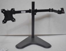 1 x Double Monitor Stand in Black - Ref: MPC574 CG - CL678 - Location: Altrincham WA14Includes one