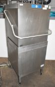 1 x Hobart Passthrough Dishwasher - 3 Phase - Includes Inlet and Outlet Tables With Sink Basin