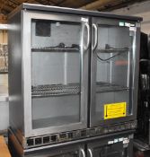 1 x Gamko Bottle Cooler With Double Hinged Stainless Steel Doors - Model MG/250GCS - Original RRP £