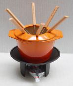 1 x LE CREUSET 'Goumet' Enamelled Cast Iron Fondue Set - Ref: HHW86/JUL21 - CL011 - Location: