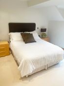 1  x Double Divan Bed With A Soft Moccha Brown Upholstered Headboard - To Be Removed From An
