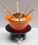 1 x LE CREUSET 'Goumet' Enamelled Cast Iron Fondue Set - Original RRP £235.00 - Ref: HHW148/NOV21/