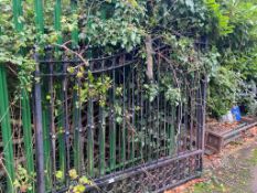 1 x Pair of Large Ornate Gates With Ball Tops - Approx Size Per Gate 200 x 200 cms - Ref: