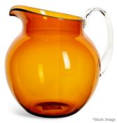 1 x MARIO LUCA GIUSTI 'Palla' Designer Synthetic Crystal Pitcher - Colour: Amber - Dimensions: