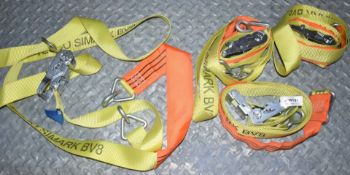 4 x Simark Load Control Cargo Vehicle Ratchet Straps - 3.5m Length - Part No BV8 - CL622 - Ref