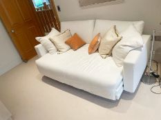 1 x  BPA International Made In Italy Upholstered Soft White Double Sofa Bed  Lounge Chair And