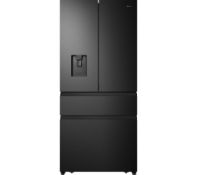 1 x HiSense RF540N4WF1 American Style Fridge Freezer With Black Steel Finish and Water Dispenser -