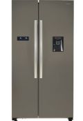 1 x Kenwood KSBSDB20 Gloss Black American Style Fridge Freezer With Water Dispenser