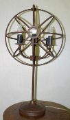 1 x Industrial-Style 6-Light Metal Sphere Globe Table Lamp - Ex-Display Piece - H81cm / ø44cm