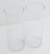 A Pair Of Tall Glass Vases From A BALDI Shop Display - Dimensions: Height: 50cm  / Diameter: 20cm