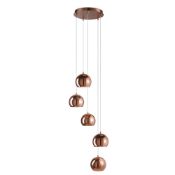 1 x Searchlight Domas 5 Light Copper Dome Multidrop Ceiling Light - Product Code: 4049-5CU - RRP £