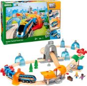 1 x BRIO World Smart Tech Sound Action Tunnel Travel Wooden Train Set, FSC-Certified - Brand New RRP