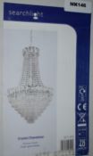 1 x Searchlight Crystal Chandelier - Features Chrome Finish and Clear Glass Beads - Type 1611-