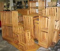 Large Assortment Of Wooden Rustic-Style Window/Shop Display Crates - Various Sizes And