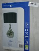 1 x Searchlight Flower Table Lamp With Ceramic Chrome Base and Black Shade - Type 1834CC - Ref MK143